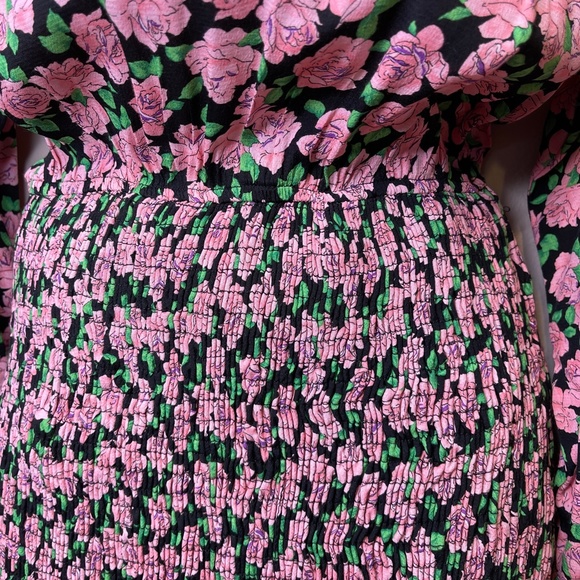 Zara NWT Blogger Fave Valentines Day Rose Print Floral Pattern Ruched Mini Dress - Picture 10 of 15